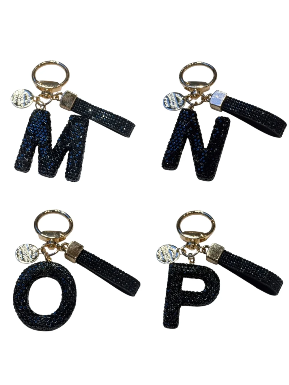 Crystal-Encrusted Black Letter Purse Charm Keychain NWT! (Choose Your Letter) - Picture 6 of 9